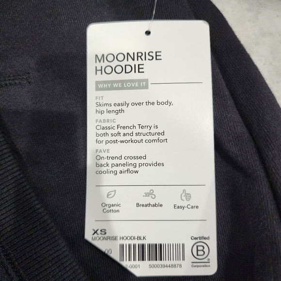 New! Athleta Black Moonrise Open Back Hoodie Ladies XSmall - Picture 7 of 10